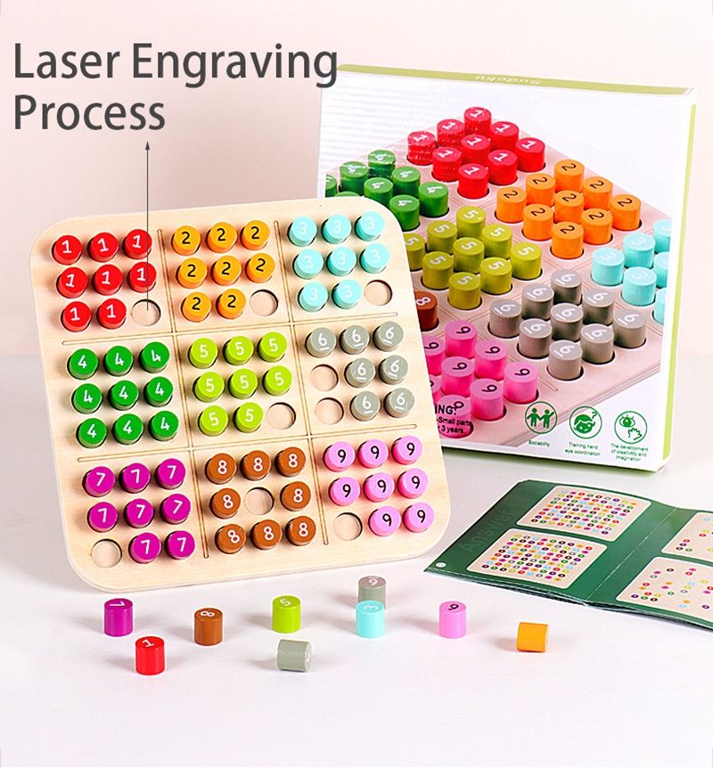  Sudoku gỗ 9 ô, thử thách trí nhớ, Board Game 
