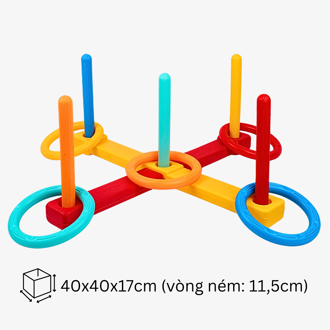  Trò Chơi Ném Vòng Nhựa An Toàn Đồ Chơi Trẻ Em Vận Động Thể Chất HT7206 Ring Toss Game 