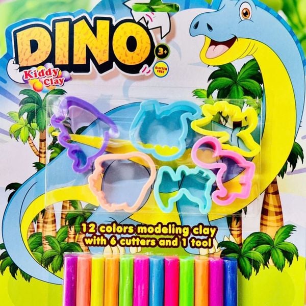  Đất sét nặn Kiddy clay 12 màu + khuôn 