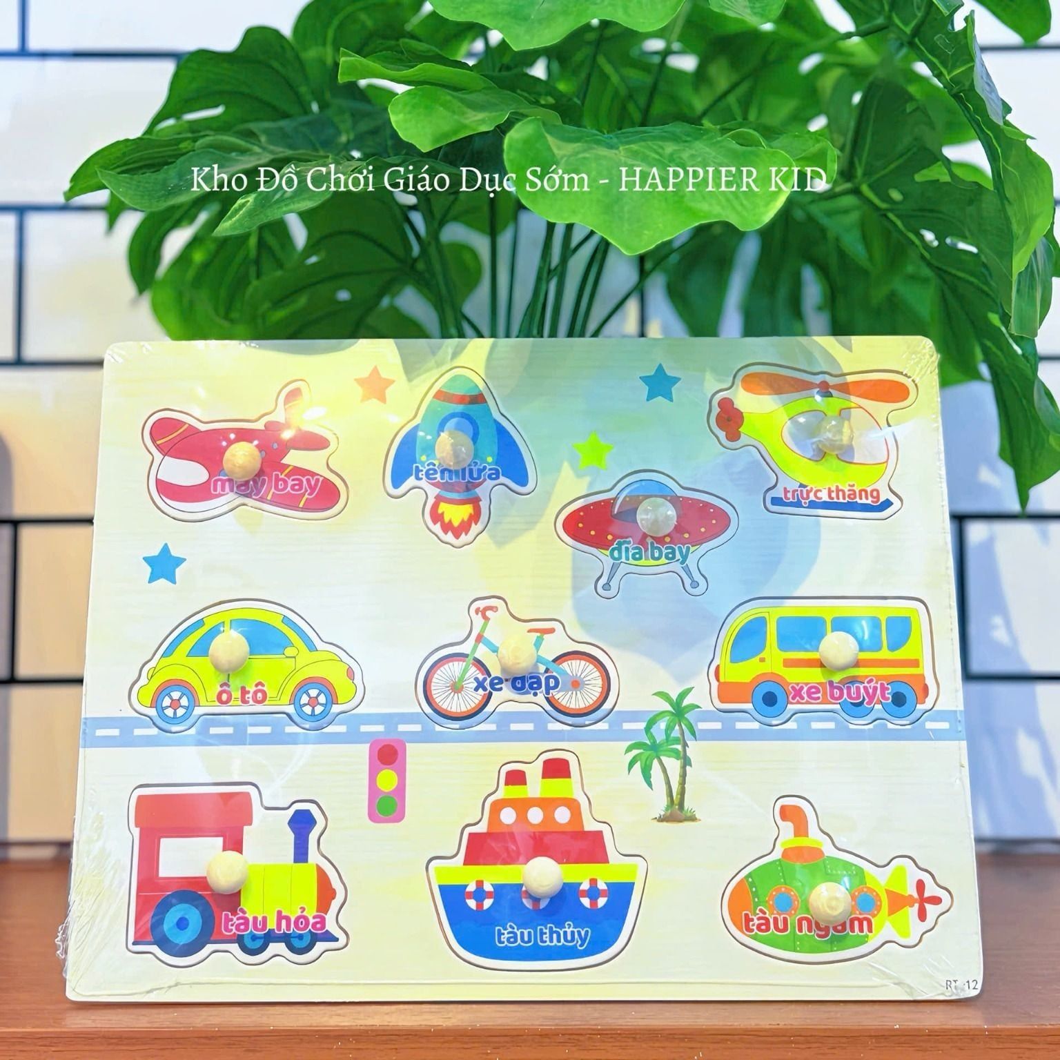  Bảng Ghép Hình Núm Gỗ Giáo Dục Sớm nhiều chủ đề 30x20 