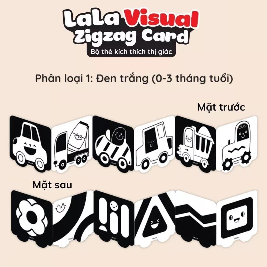  Thẻ gấp trắng đen kiểu Lalala baby 