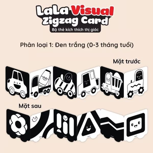  Thẻ gấp trắng đen kiểu Lalala baby 