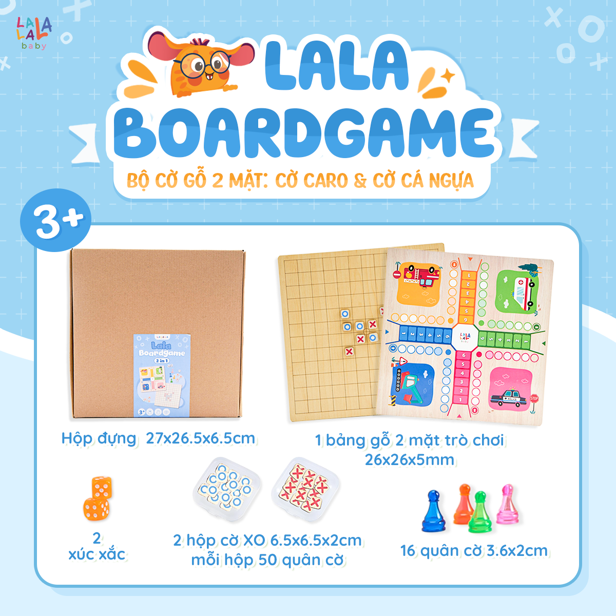  Bộ Cờ Lala Boardgame 2 in 1 