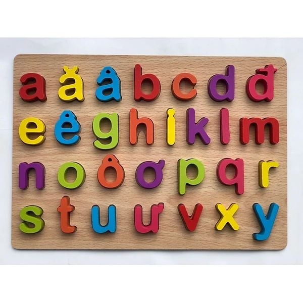  Bảng Chữ Cái Gỗ Học Tiếng Anh-Việt. Dạng Ghép Hình 3D 