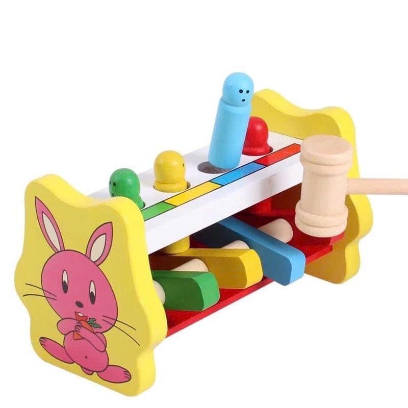  Đồ Chơi Gõ Búa Thỏ Gỗ – Phát Triển Vận Động Cho Bé 