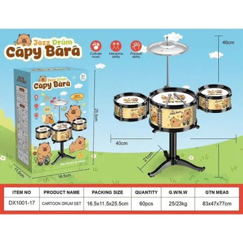  Bộ Trống Jazz Capybara Cho Bé cao 60cm  Phát Triển Âm Nhạc 