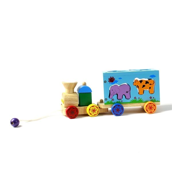  Đồ chơi vận động bằng gỗ cao cấo cho  Xe lửa chở thú Winwintoys 
