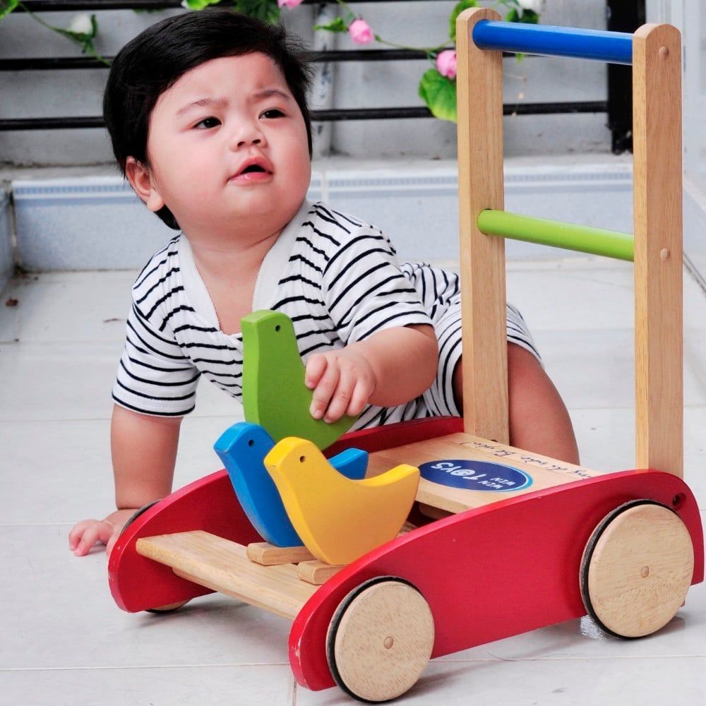  Xe tập đi con gà bằng gỗ cao su cao cấp 44cm Winwintoys 