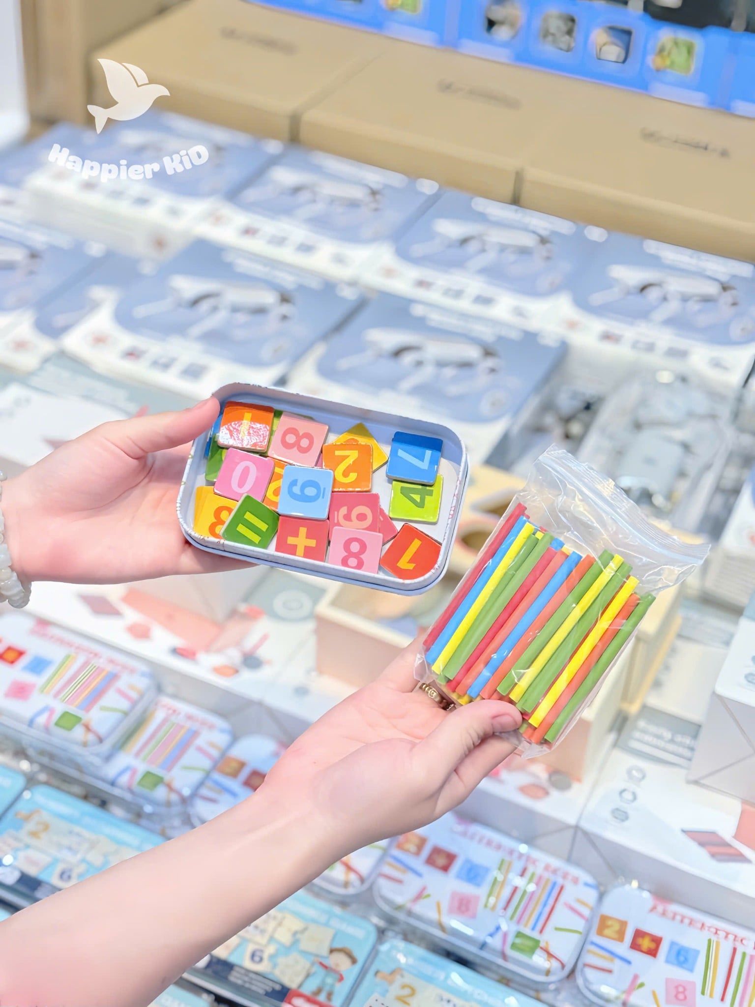  Hộp thiếc que tính và số nam châm, giúp bé làm quen với số học 