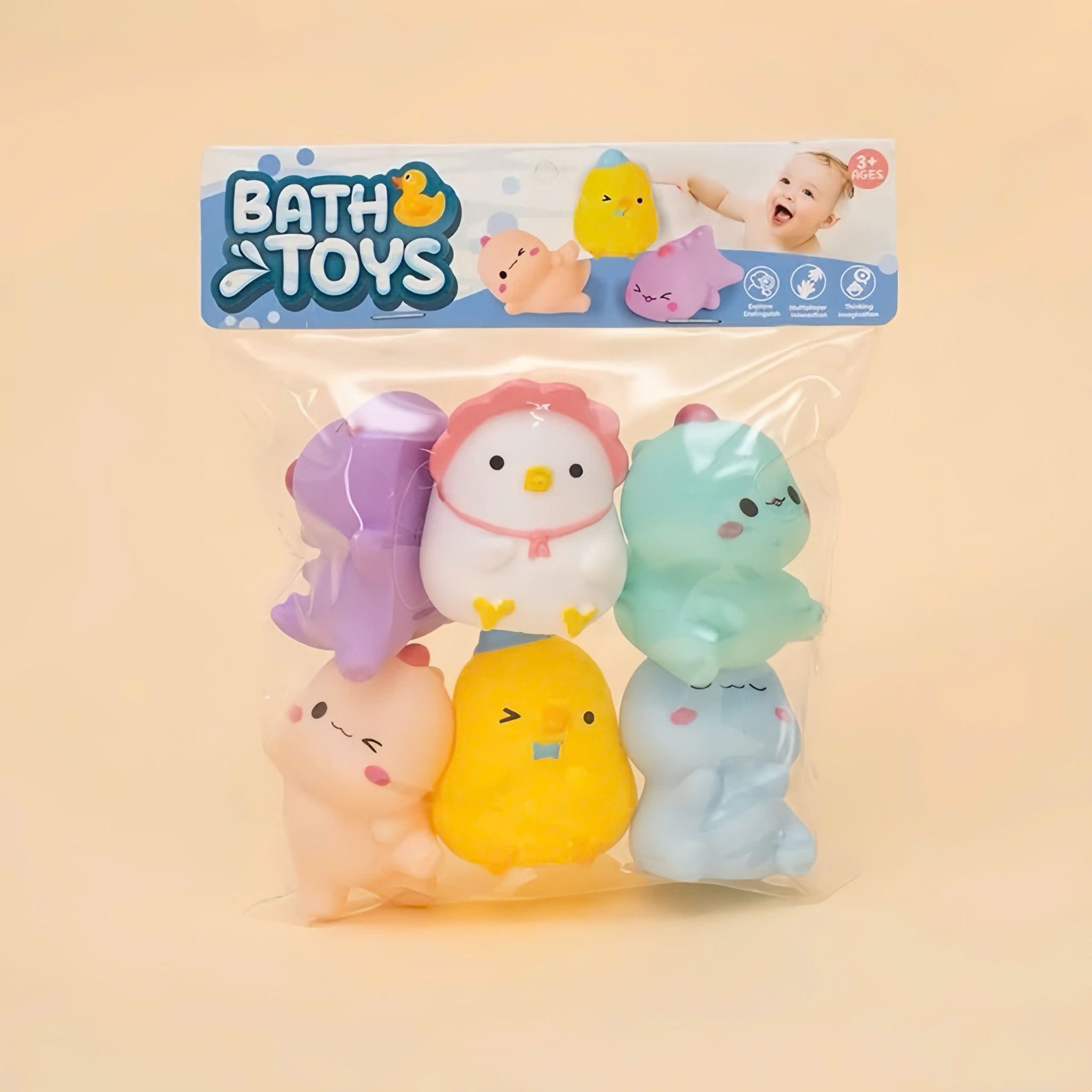  Bộ Đồ Chơi Nhà Tắm Chút Chít 6 Động Vật Dễ Thương 