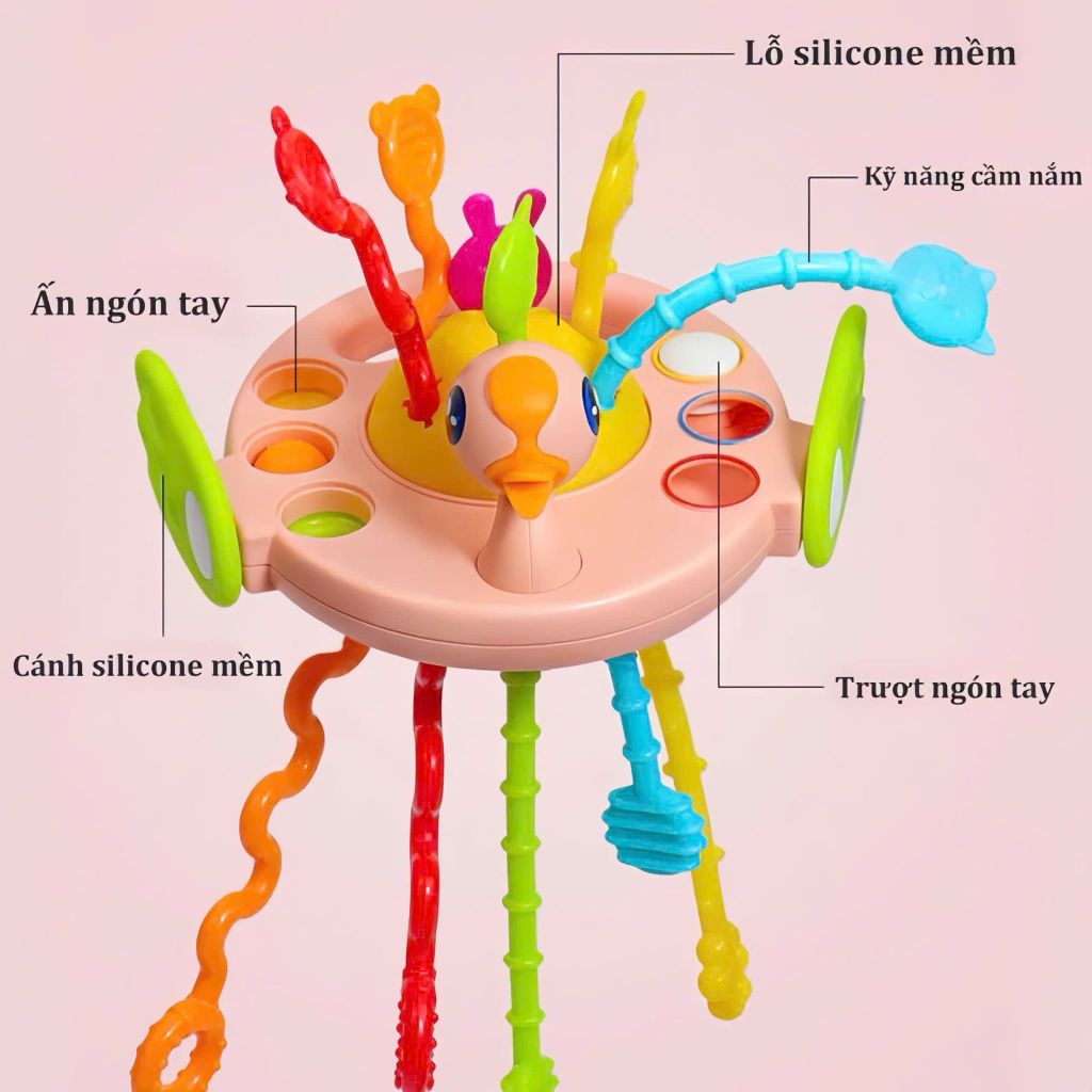  Vịt Hồng Rút Dây cho bé từ 6 tháng 