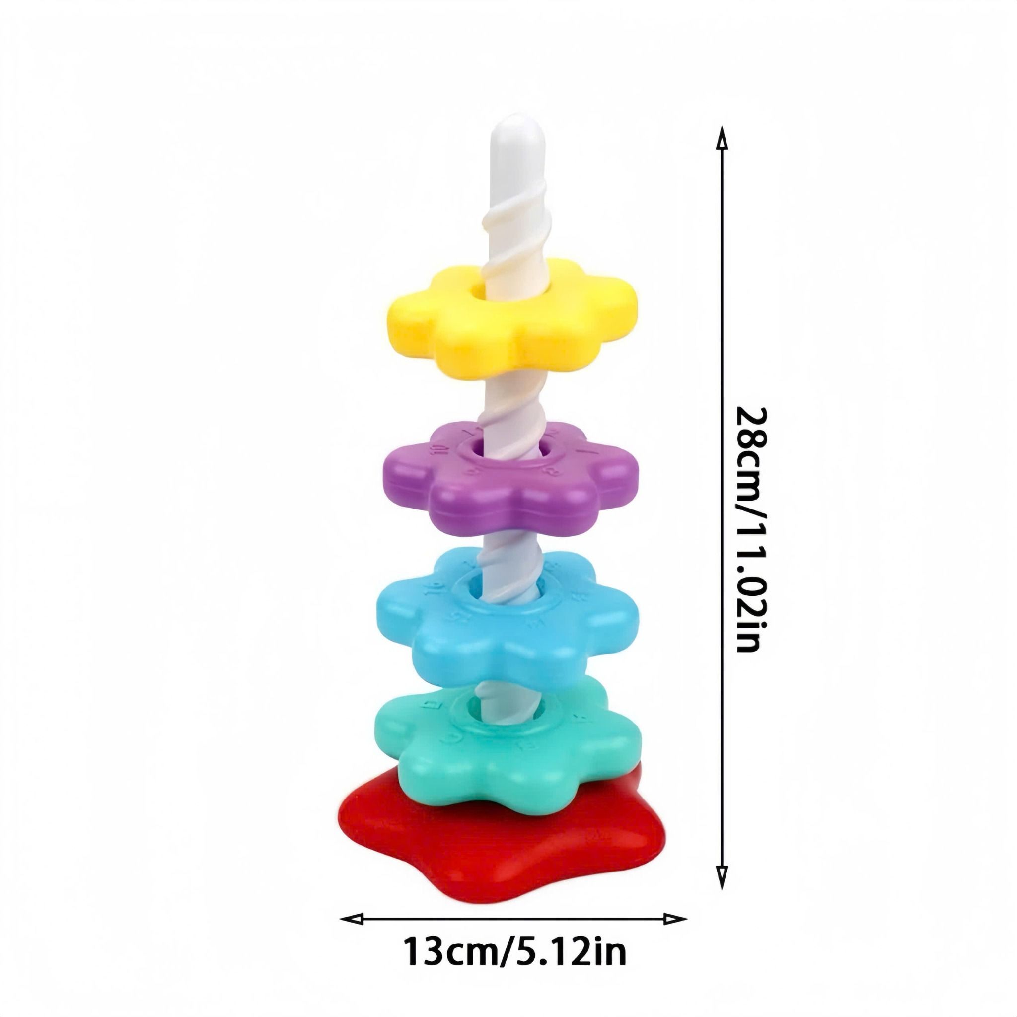  Đồ Chơi Thả Trụ Xếp Chồng Hoa Xoắn Ốc 