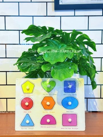  Bảng Ghép Hình Núm Gỗ Giáo Dục Sớm nhiều chủ đề 30x20 