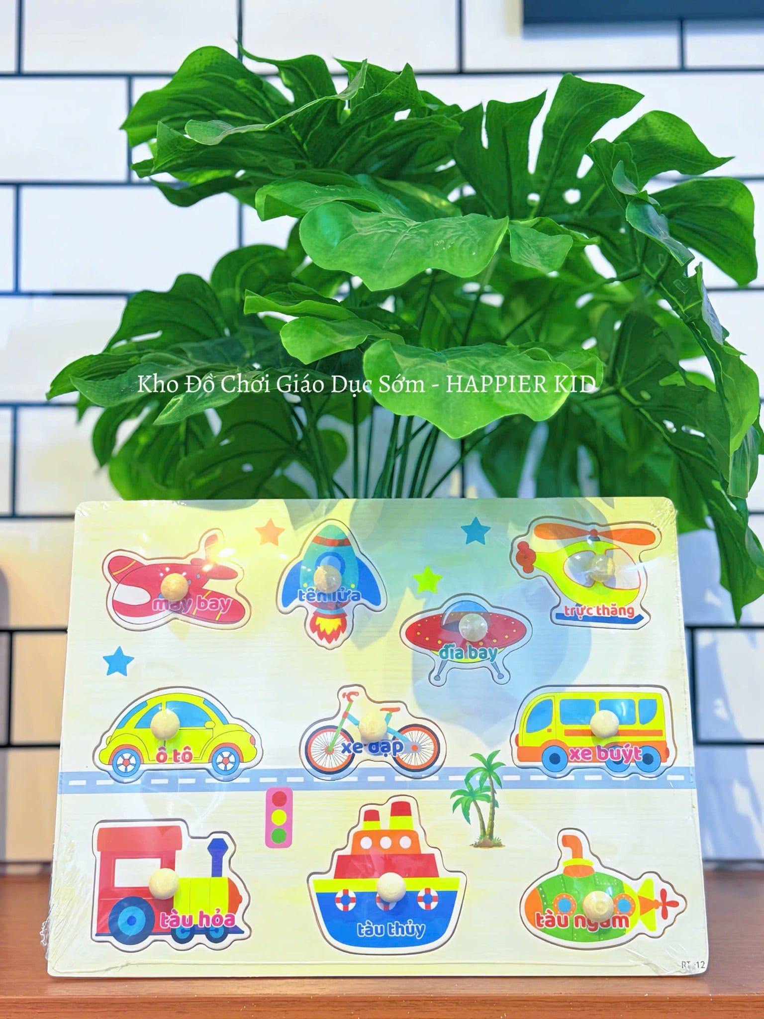  Bảng Ghép Hình Núm Gỗ Giáo Dục Sớm nhiều chủ đề 30x20 