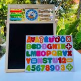  Bảng gỗ từ tính 2 mặt size to, ghép chữ Anh - Việt, số và phép tính 