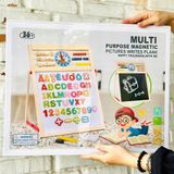  Bảng gỗ từ tính 2 mặt size to, ghép chữ Anh - Việt, số và phép tính 