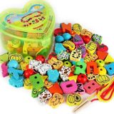  Hộp đồ chơi gỗ Montessori xâu 50 hạt cho bé từ 18 tháng 