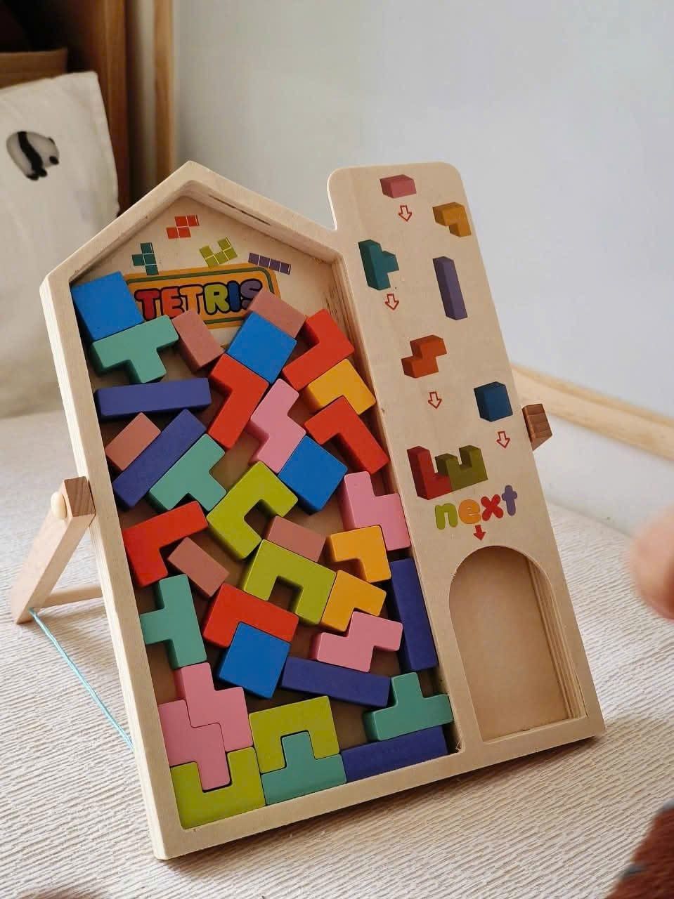  Đồ chơi gỗ xếp hình Tetris phát triển tư duy 