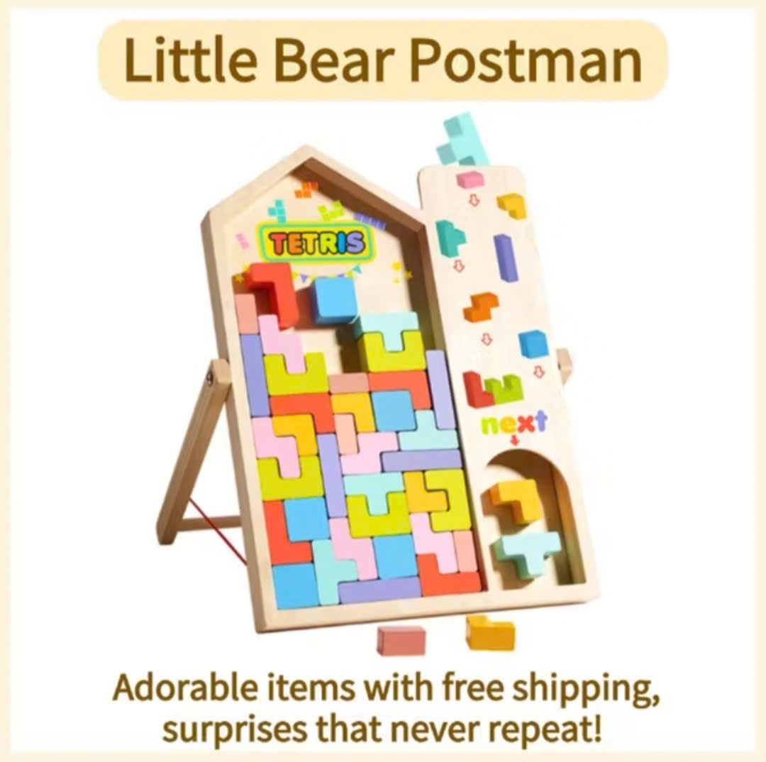  Đồ chơi gỗ xếp hình Tetris phát triển tư duy 