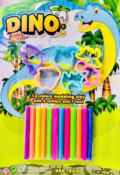  Đất sét nặn Kiddy clay 12 màu + khuôn 