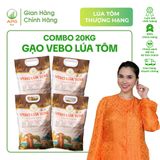  Combo 4 Bao Gạo VEBO Lúa Tôm APG ECO Thương Hạng Hữu Cơ, Mềm, Dẻo (thực nhận 20kg) 