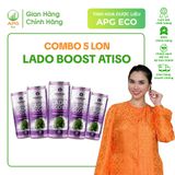  [LADOPHAR] Combo 5 Lon Nước Uống Actisô Lado Boost Ladopharma Lon 240ml 