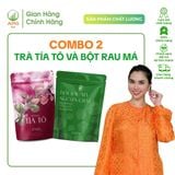  Combo Trà Túi Lọc Tía Tô & Bột Rau Má Nguyên Chất APG ECO Hỗ Trợ Thanh Nhiệt Giải Độc, Hỗ trợ Sáng da 