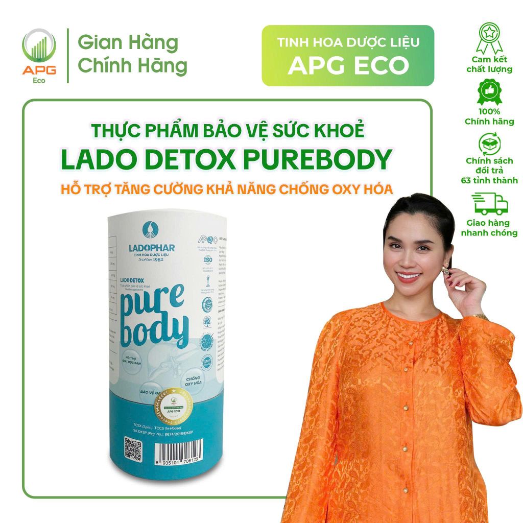 Ladodetox PureBody Hỗ trợ tự nhiên cho sức khoẻ, quy cách hộp 15ml x 24 gói