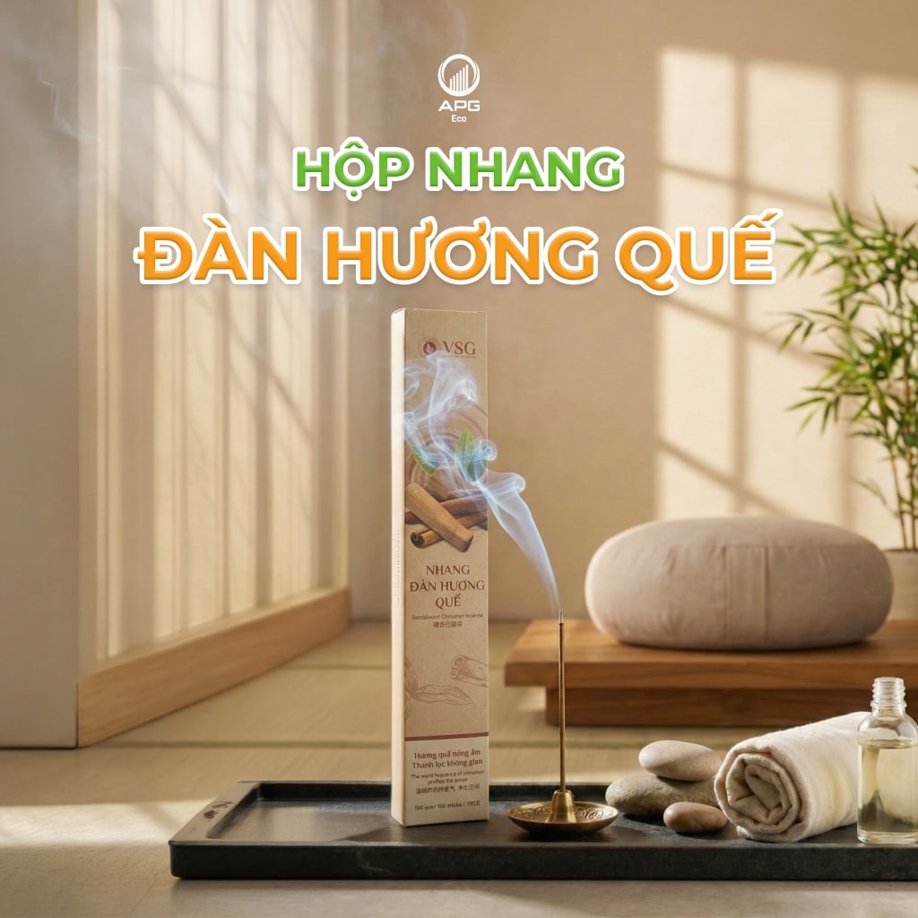  Nhang Đàn Hương Quế Sự Hòa Quyện Mộc Mạc Giữa Đàn Hương Trầm Lắng Và Quế Cay Nồng Ấm Áp, Quy cách Hộp 200 Cây 