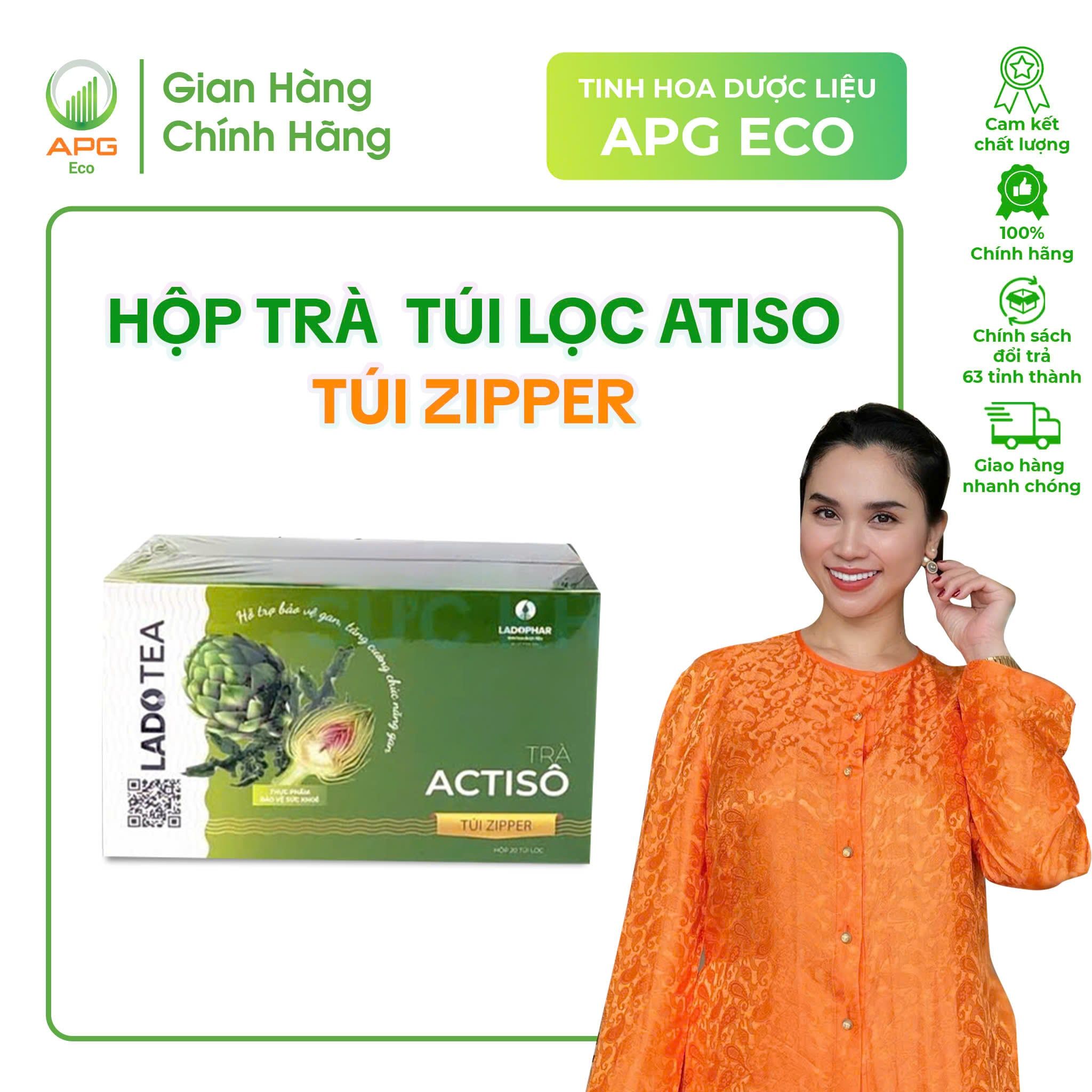  Hộp Trà Actiso Ladophar Hộp 20 Túi Lọc ZIPPER 