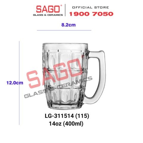  LG-311514(115) - Ly Thủy Tinh Lucky Tropical Mug 400ml | Nhập Khẩu Thái Lan 