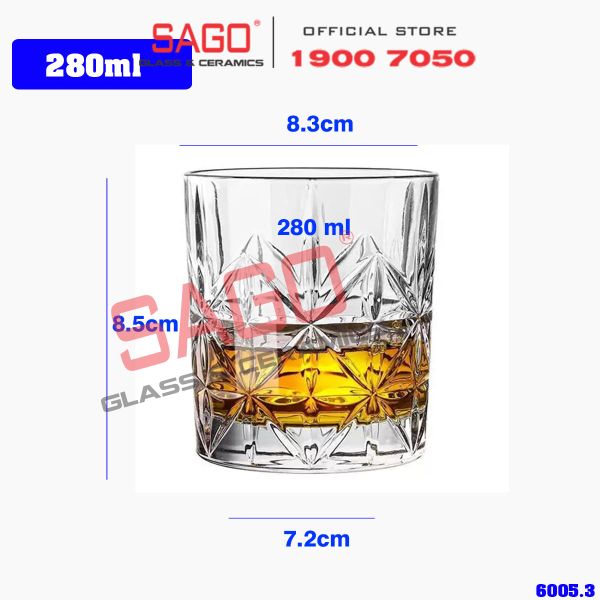  WHG6005 - Ly Thủy Tinh WHG Whisky Rock Glass 280ml | Thủy Tinh Cao Cấp 
