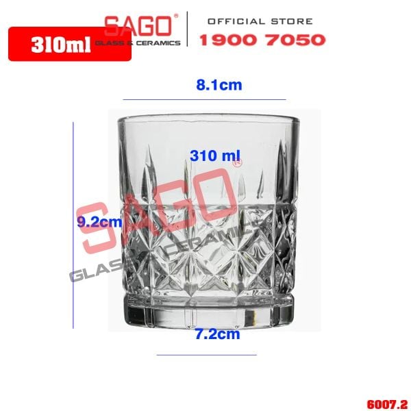  WHG6007 - Ly Thủy Tinh WHG Whisky Rock Glass 350ml | Thủy Tinh Cao Cấp 
