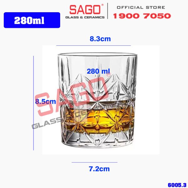  WHG6005 - Ly Thủy Tinh WHG Whisky Rock Glass 280ml | Thủy Tinh Cao Cấp 