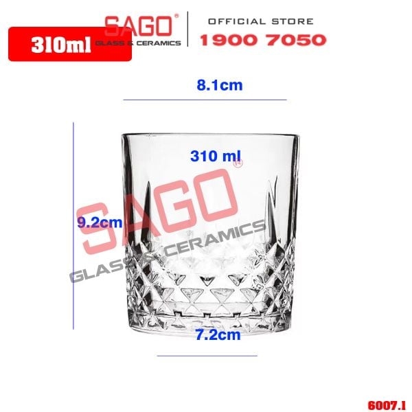  WHG6007 - Ly Thủy Tinh WHG Whisky Rock Glass 350ml | Thủy Tinh Cao Cấp 