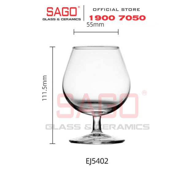  Deli EJ5402 - Ly Thủy Tinh Apple Green Basic Brandy Glass 250ml | Thủy Tinh Cao Cấp 
