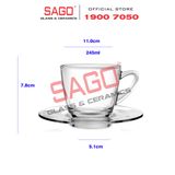  Ocean P01641 - Ly Thủy Tinh Ocean Kenya Cappuccino Cup 245ml | Nhập Khẩu Thái Lan 