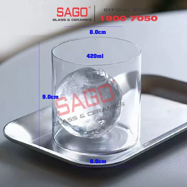  VIR H90 - Ly Thủy Tinh Virote Borosilicate Fine Rim Rock 420ml | Thủy Tinh Cao Cấp 