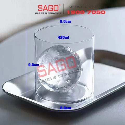  VIR H90 - Ly Thủy Tinh Virote Borosilicate Fine Rim Rock 420ml | Thủy Tinh Cao Cấp 