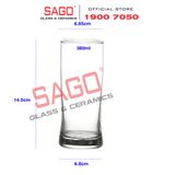  Ocean S14413 - Ly Thủy Tinh Ocean Super Trong Premier Long Drink 380ml | Nhập Khẩu Thái Lan 