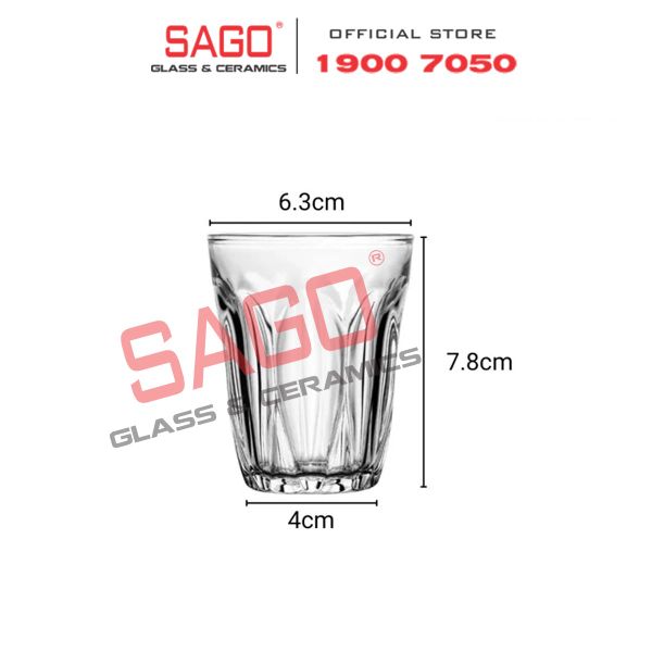  LG-100605(48) - Ly Thủy Tinh Lucky Lotus Rock Glass 125ml | Nhập Khẩu Thái Lan 