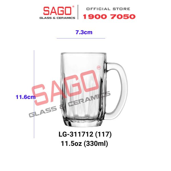  LG-311712(117) - Ly Thủy Tinh Lucky Lotus Mug 330ml | Nhập Khẩu Thái Lan 