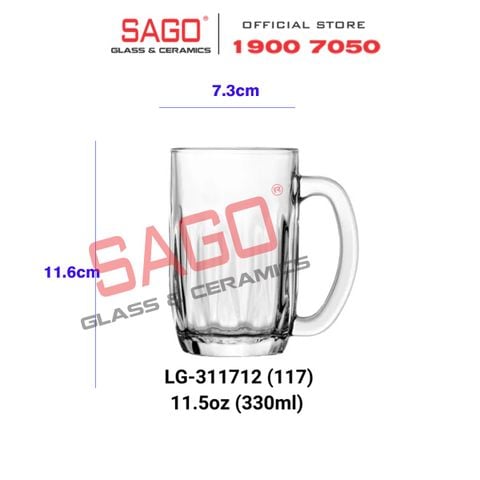  LG-311712(117) - Ly Thủy Tinh Lucky Lotus Mug 330ml | Nhập Khẩu Thái Lan 