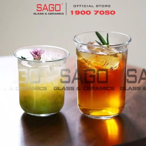  INS LHB9017PG - Ly Thủy Tinh INS Flared Tube Hight Ball Glass 497ml | Thủy Tinh Cao Cấp 