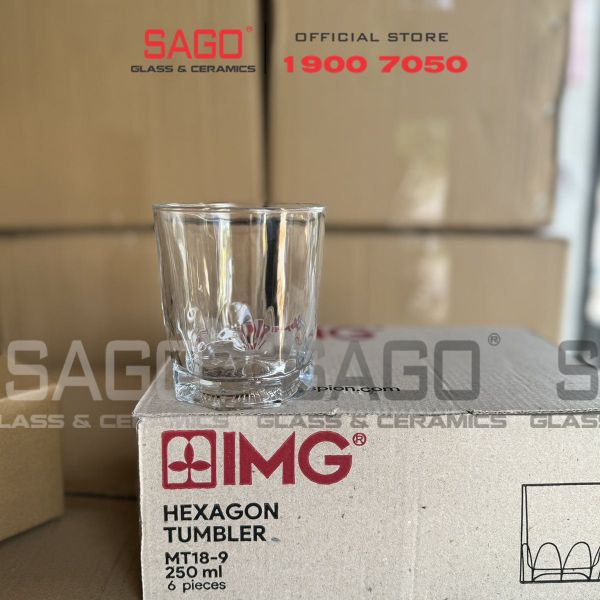  IMG MT18-9 - Ly Thủy Tinh IMG Hexagon Tumbler 260ml | Thủy tinh nhập khẩu Indonesia 