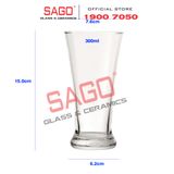  Ocean B00910 - Ly Thủy Tinh Ocean Pilsner 300ml | Nhập Khẩu Thái Lan 