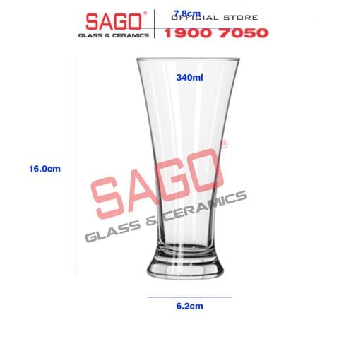  Ocean B00912 - Ly Thủy Tinh Ocean Pilsner 340ml | Nhập Khẩu Thái Lan 