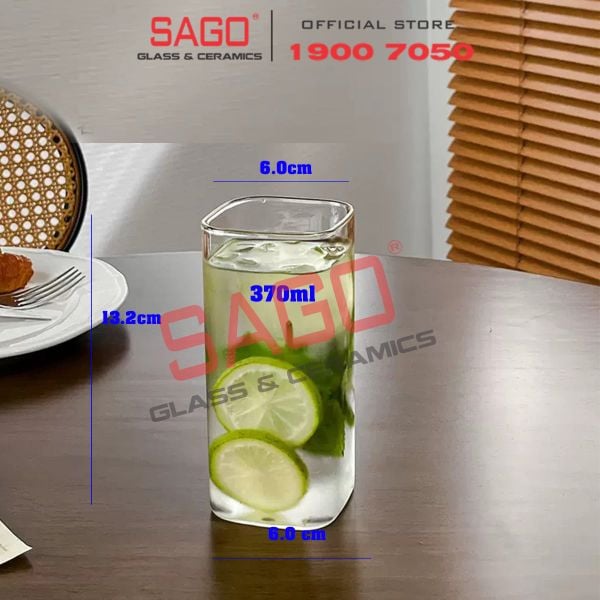  INS 1001-2 - Ly Thủy Tinh INS Borosilicate Plaza Hi Ball Glass 370ml | Thủy Tinh Cao Cấp 