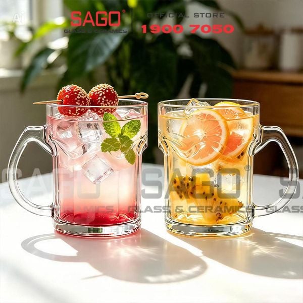  PG332 - Ly Thủy Tinh Prim Titan Beer Mug 355ml | Nhập Khẩu Thái Lan 