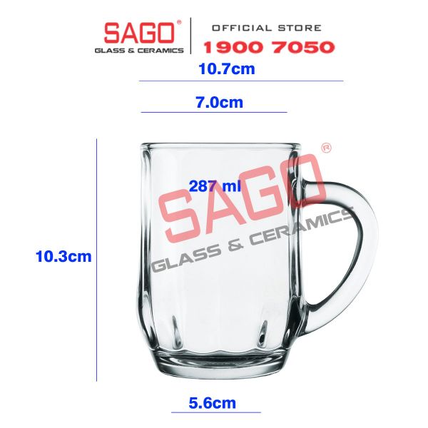 PG307 - Ly Thủy Tinh Prim Vista Beer Mug 275ml | Nhập Khẩu Thái Lan 